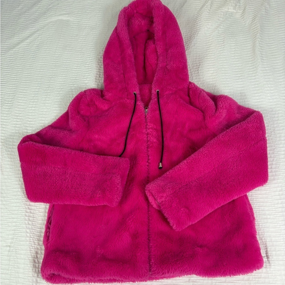 Fashion Nova Fuchsia Plush Utility Jacket - Picture 2 of 9